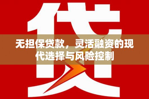 洛浦无担保贷款，灵活融资的现代选择与风险控制