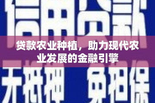 洛浦贷款农业种植，助力现代农业发展的金融引擎