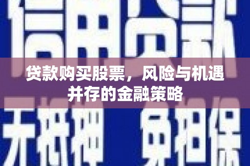洛浦贷款购买股票，风险与机遇并存的金融策略